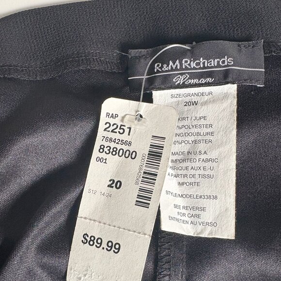 R&M Richards Black High-Low Maxi Skirt - Size 20W, NWT - Picture 5 of 7